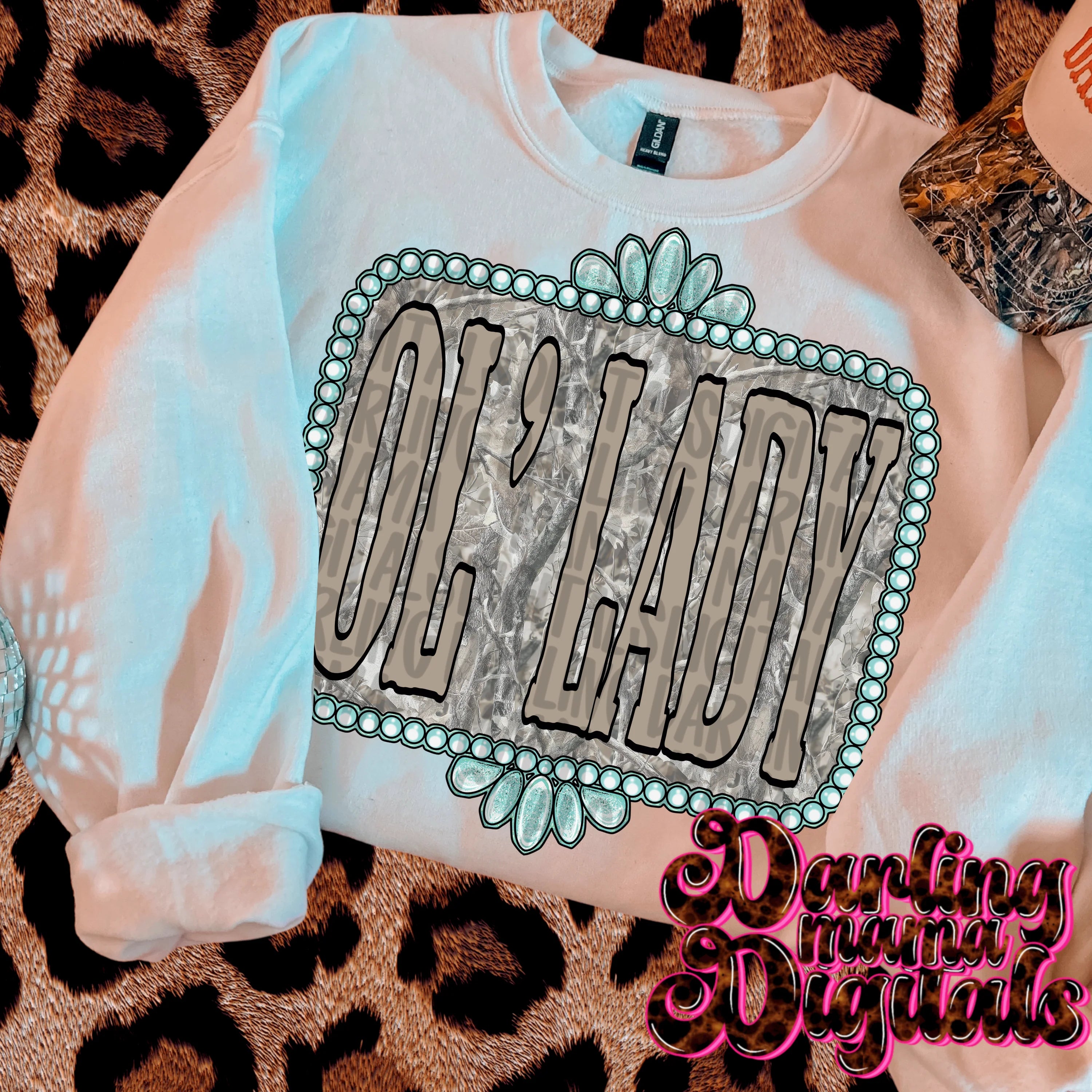 Camo Ol’ Lady Turquoise Plate